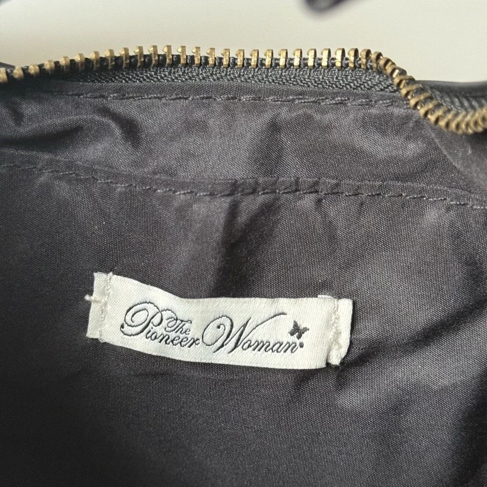 The Pioneer Woman Black Grace Women's Crescent Shoulder Handbag Adjustable Strap